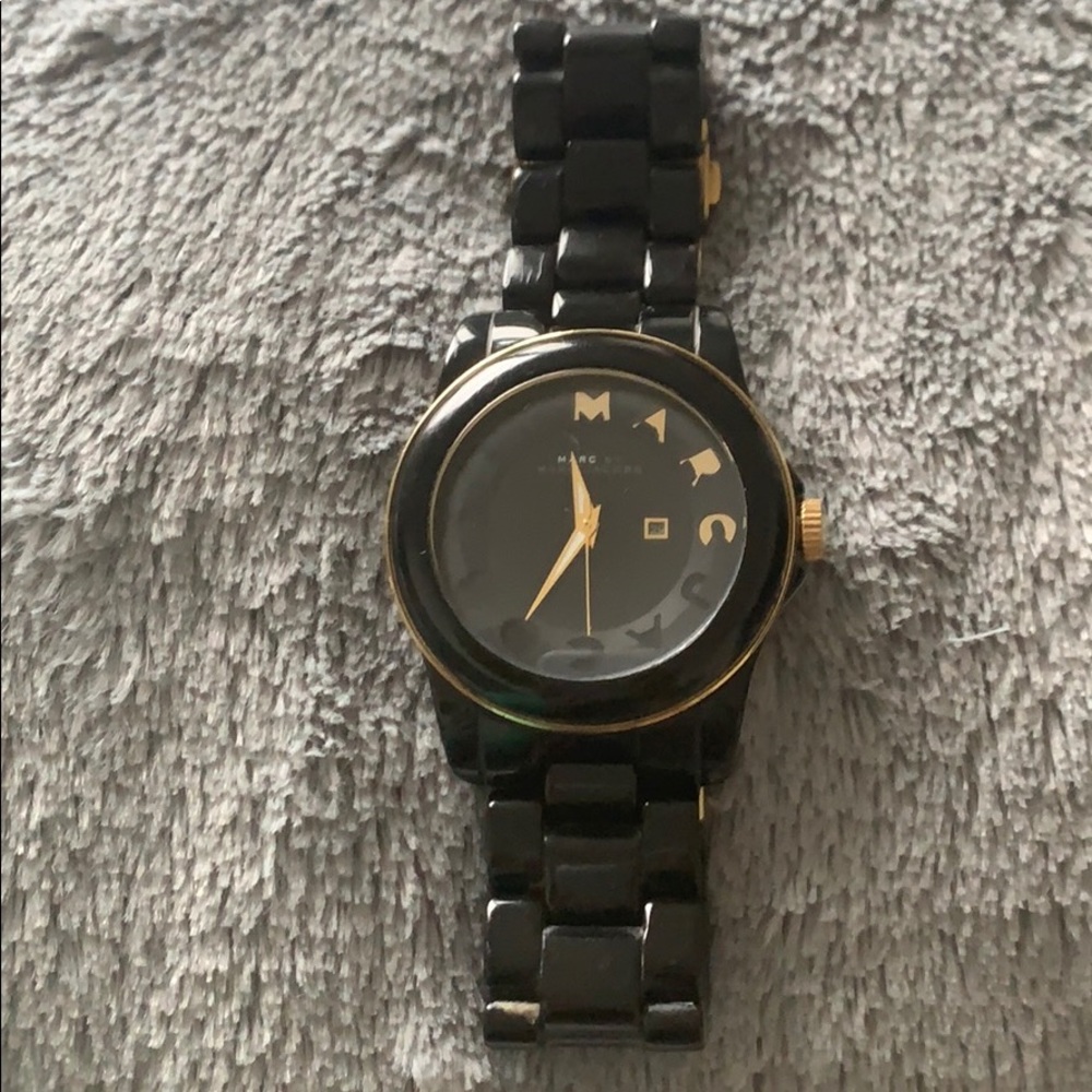 Marc by Marc Jacobs black, gold and tan watch